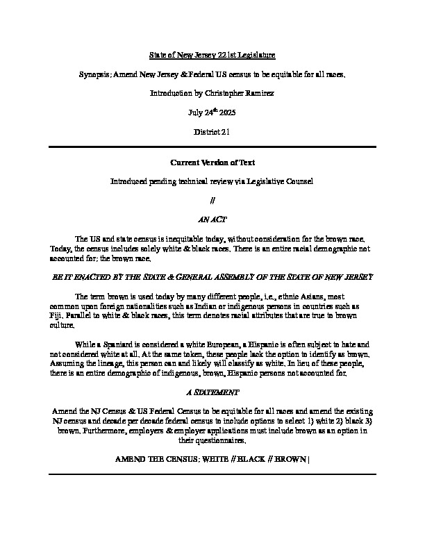 AMEND THE CENSUS 2025-2026 //