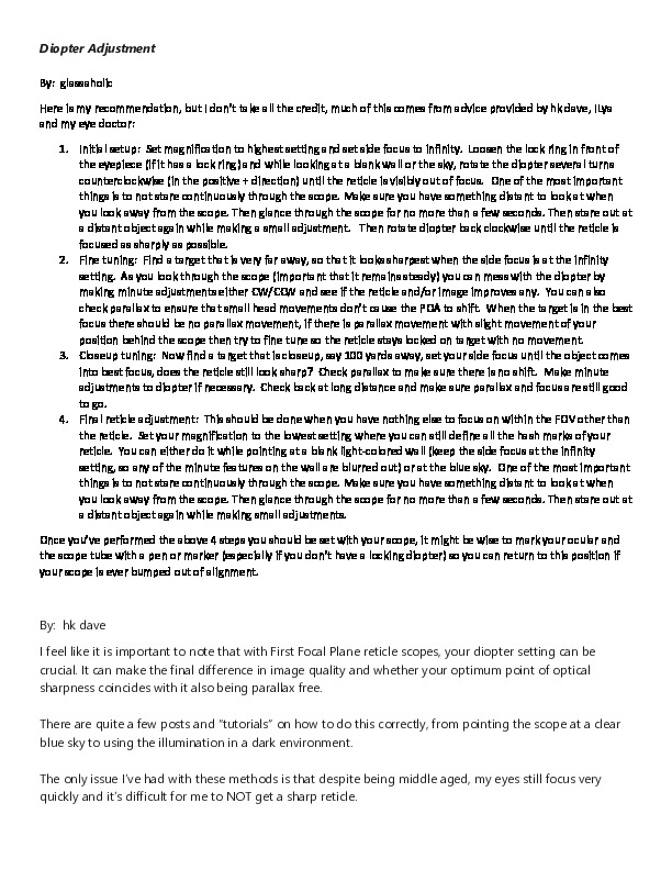 Long Range Scope Review Long Range Scope Review