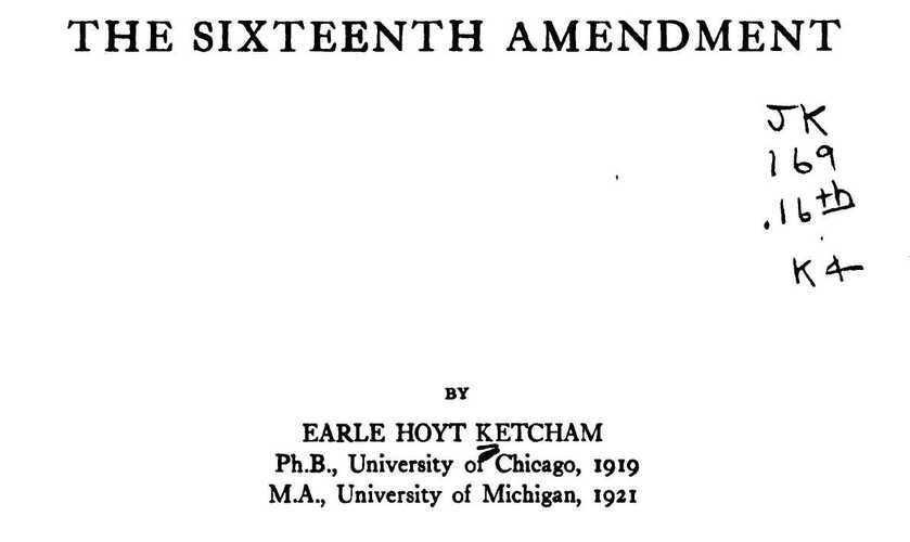 Sixteenth Amendment Thesis