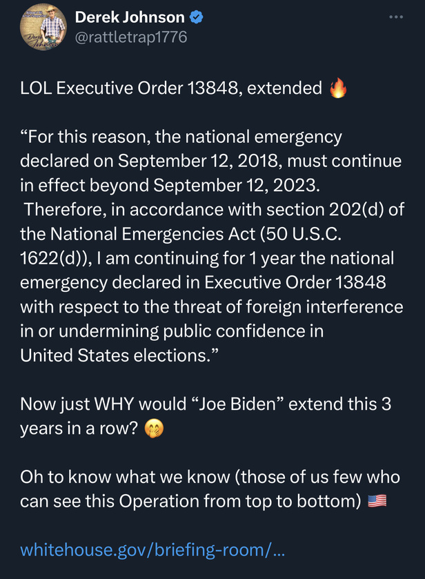 Shared Post - EXECUTIVE ORDER 13848 EXTENDED