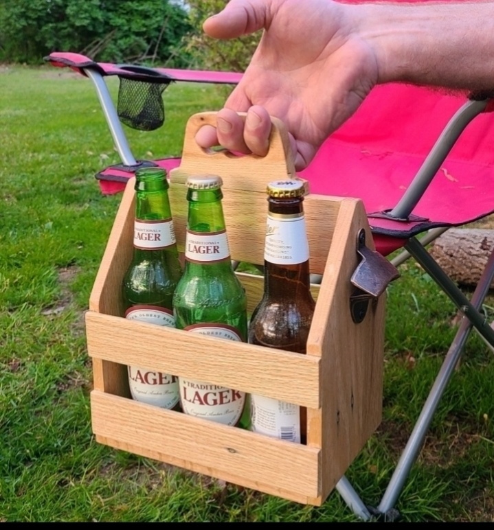 Hand Crafted Beer/Soda Caddy With Bottle Opener