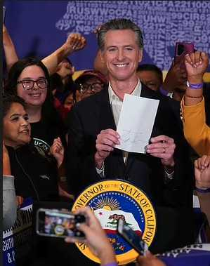 Gov. Newsom showing the FAST Recovery Act
