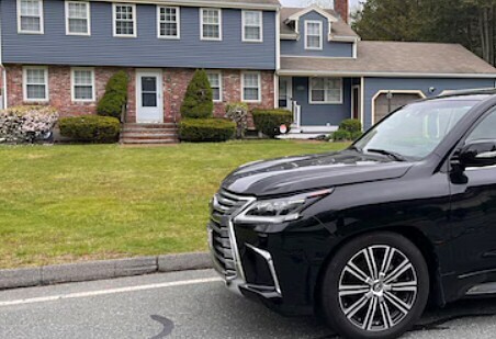 Jury view of Karen's SUV in front of 34 Fairview