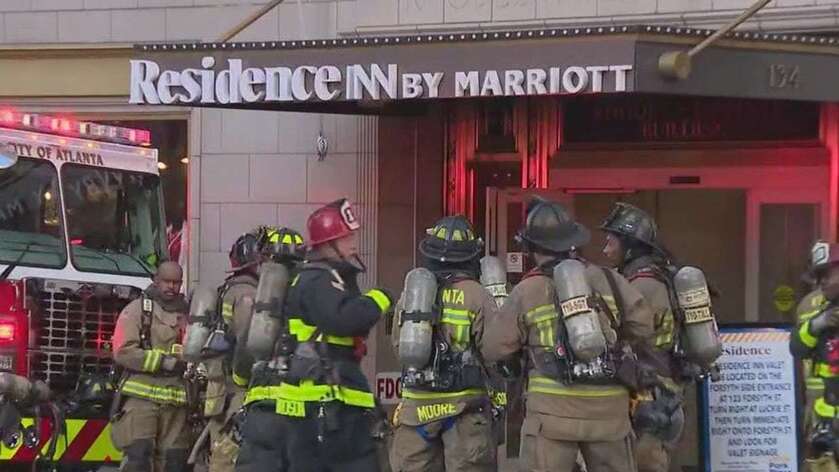 Crews From Several Departments Stand By The Scene To Assist Hotel Victims