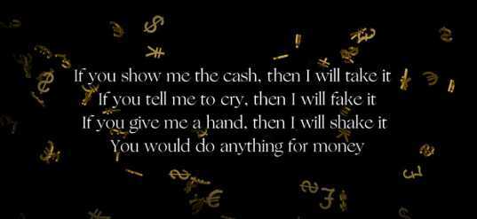 Lyrics from Money by Michael Jackson