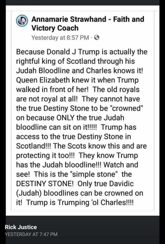 The Royals are fake...Trump is oh the true bloodline...