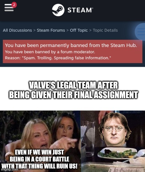 POV: You're Valve's legal team doing '''Reconnaissance''' (Hi Jill) by '''scouting''' (how's your ...