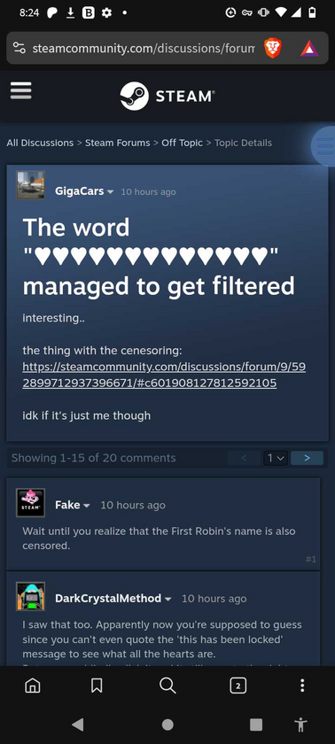 Sure enough, Valve has filtered the words 'steam support'.