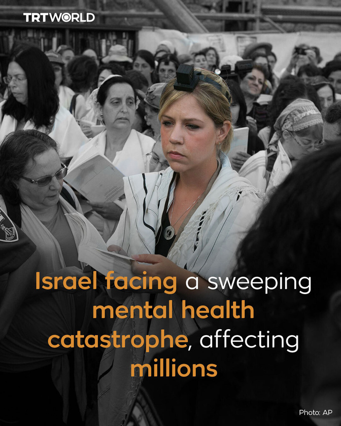 from TRT world

Israel is experiencing what health experts describe as a severe “mental health ...