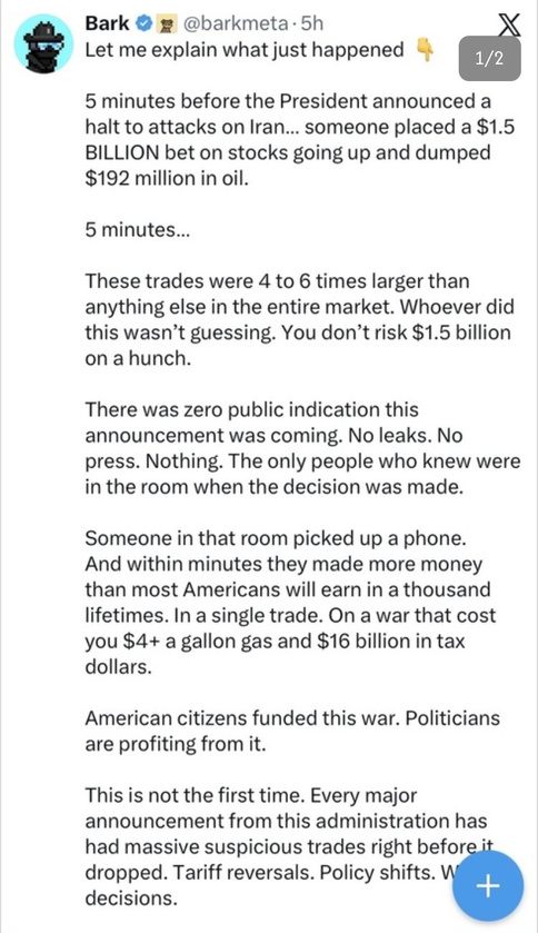 Stuff like this is why I DGAF when they tell me to be outraged about Joe Kent &ldquo;being a leaker&rdquo;.