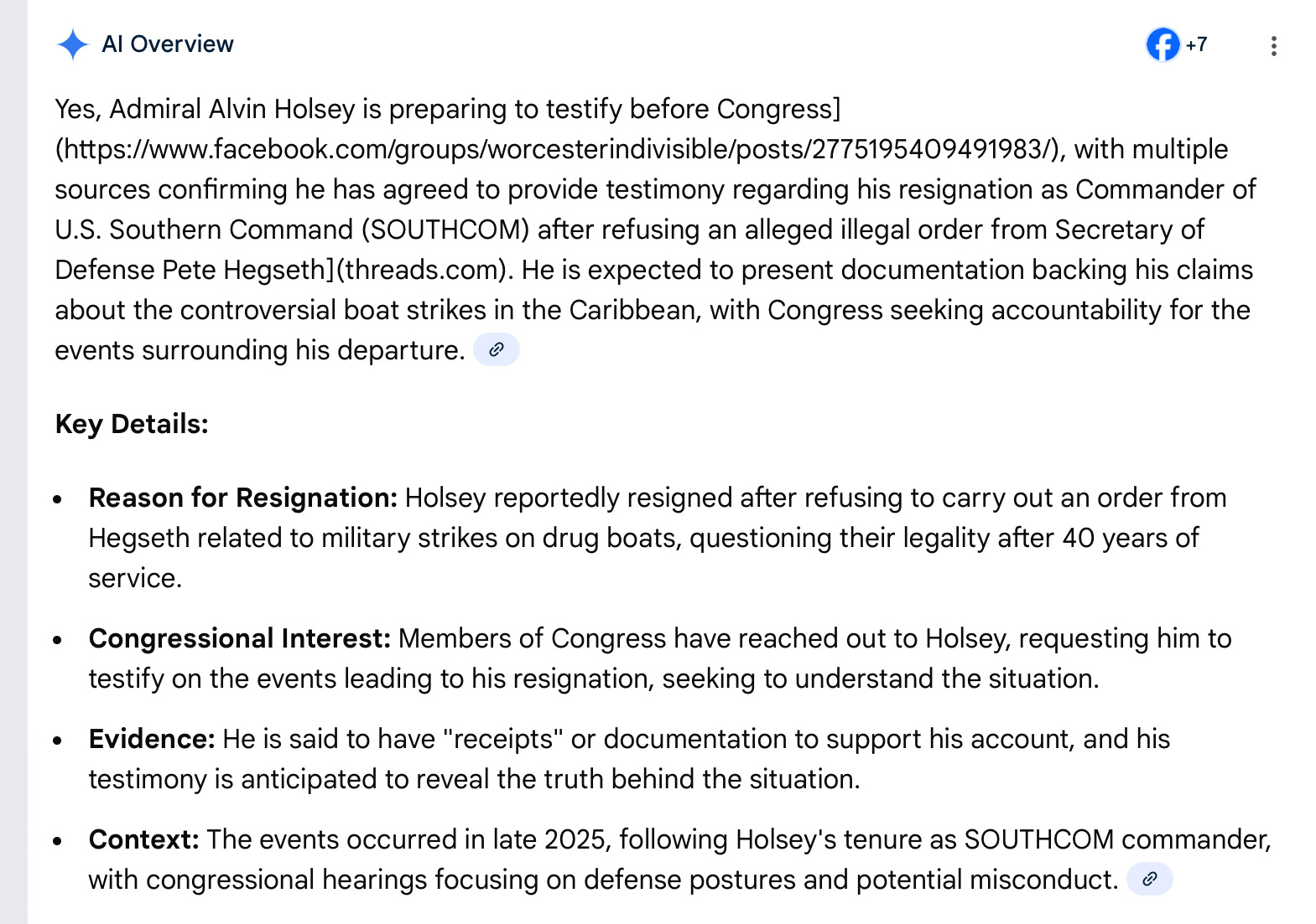 HOLSEY ILLEGAL ORDERS QUIT 