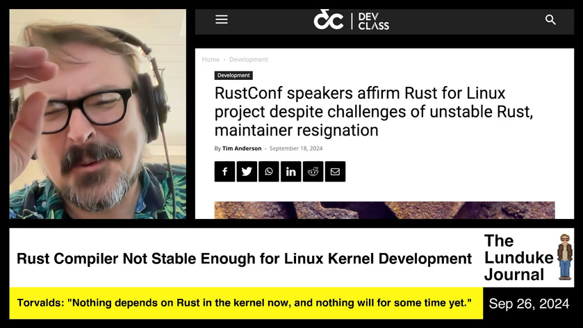 Shared post - Rust Compiler Not Stable Enough for Linux Kernel Development