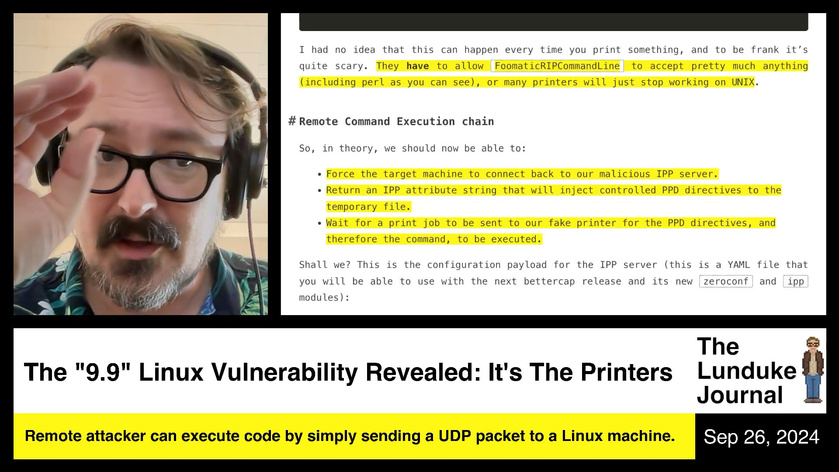 Shared post - The "9.9" Linux Vulnerability Revealed: It's The Printers