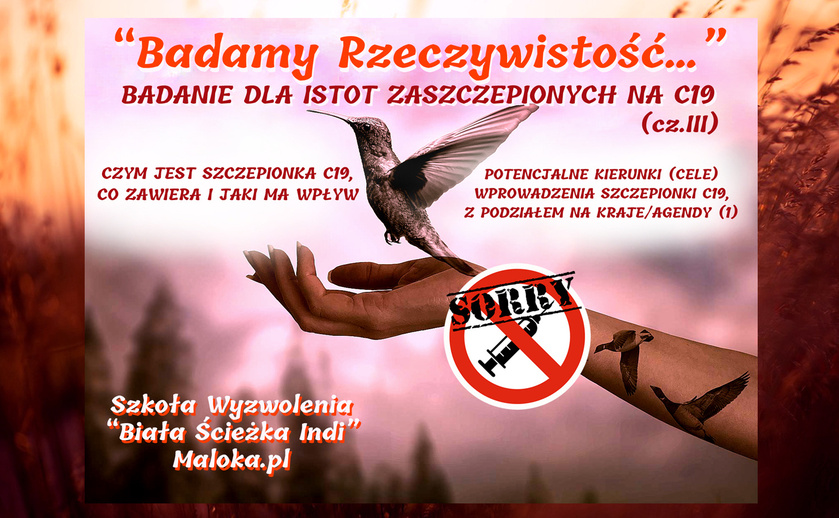 BADANIE DLA ISTOT ZASZCZEPIONYCH NA C19 (cz.III): 'Czym jest szczepionka C19' oraz 'Potencjalne cele...