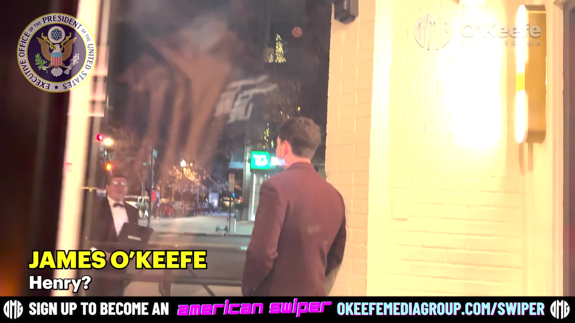 CONFRONTED: Henry Appel, National Security Council advisor, is confronted by James O'Keefe
