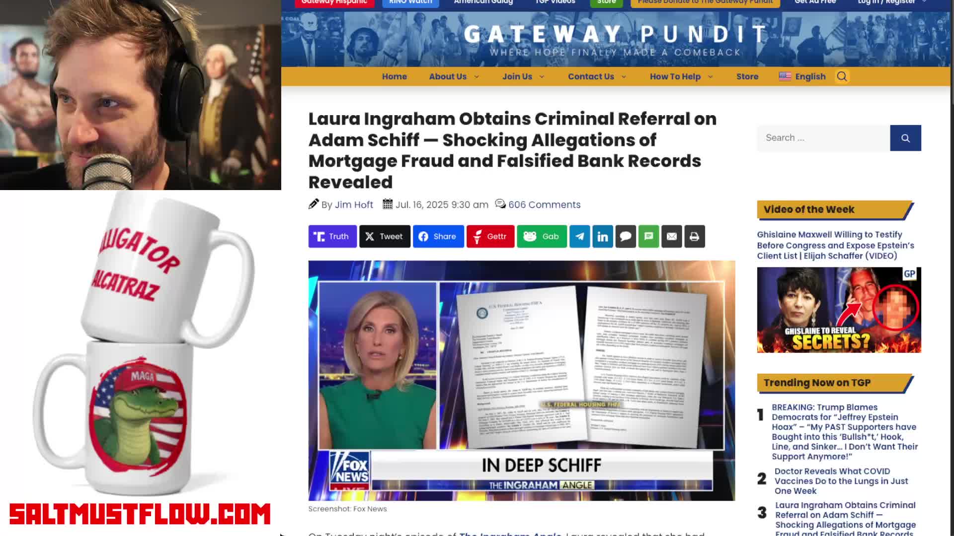 Criminal Referral on Adam Schiff Filed with DOJ